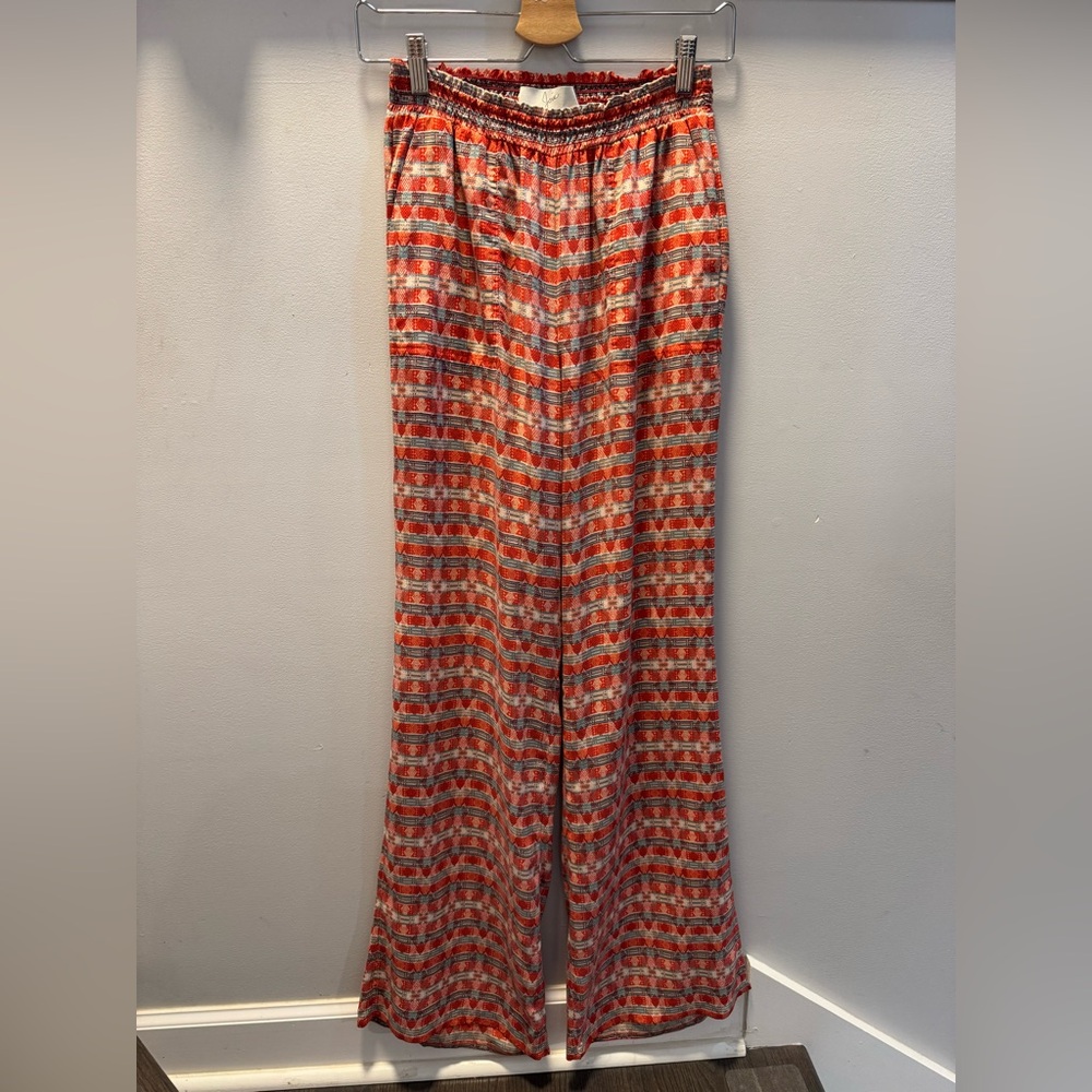 Joie Silk Lightweight Wide Leg Pants with Strech Waistband Size XS Relaxed Fit